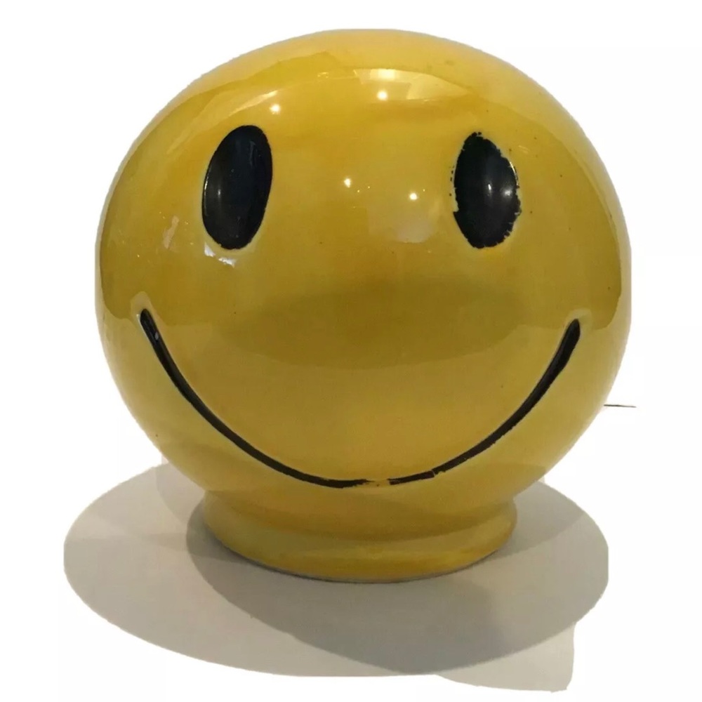 Happy Face Vintage Bank Yellow Made in USA